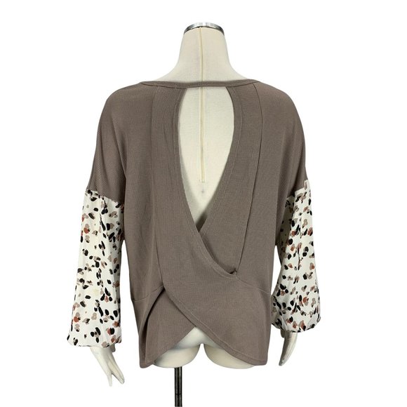 White Birch Large Top Open Back Brown T19653XL Stretch Sexy - Picture 1 of 8